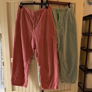 We The Free Corduroy Pants in Pink and Green 
Both pairs for sale